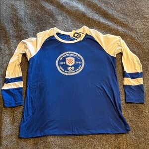 Blue and White Long Sleeve Croatian Eagles Shirt